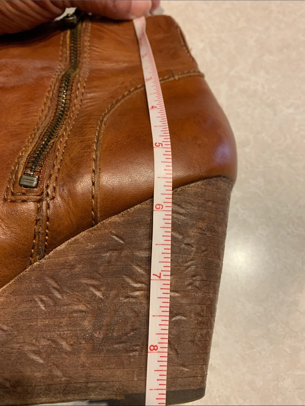 Frye Cognac Leather Pointed-Toe Ankle Booties Size 9 - Picture 12 of 14